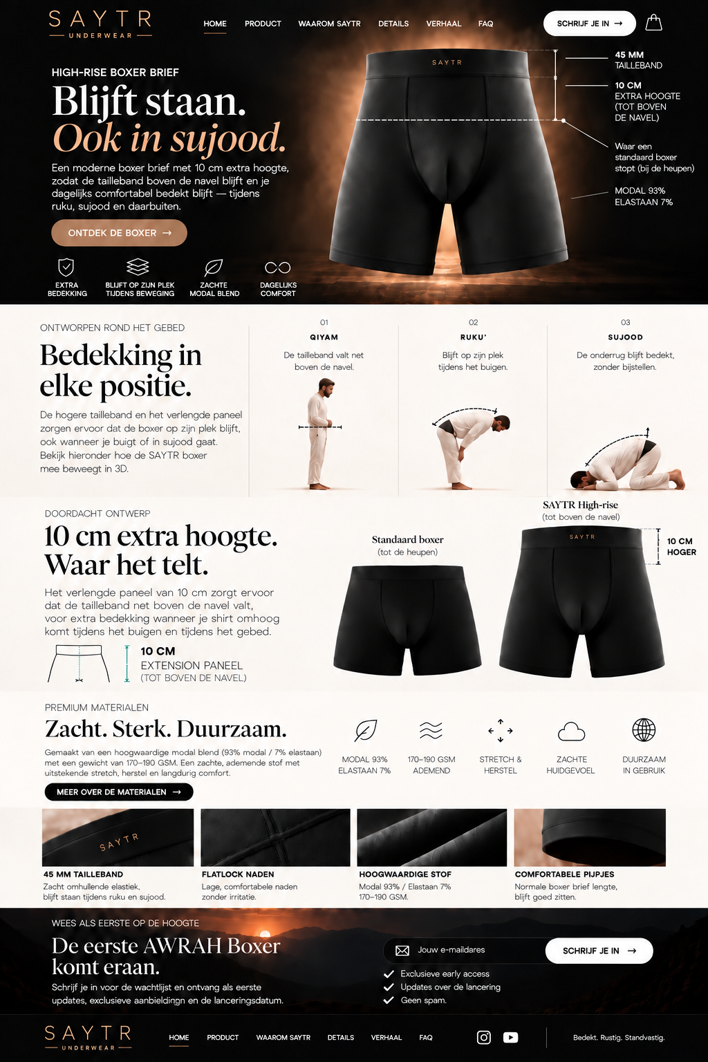 SAYTR Underwear website